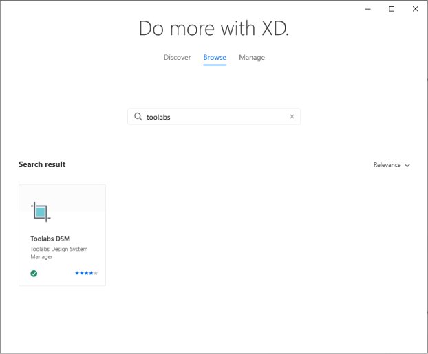 Install Toolabs DSM Plugin for Adobe XD from Plugin Manager