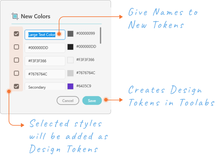 Extract Styles from selection in Adobe XD and add new Design Tokens in Toolabs DSM Plugin