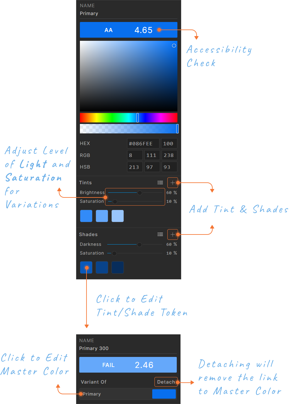 Adding Tints and Shades to Color Token
